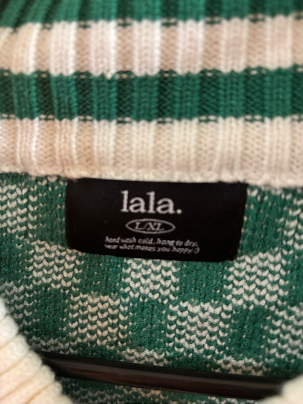Dressed in LALA Green and White Checker Knit Cardigan - Picture 3 of 3